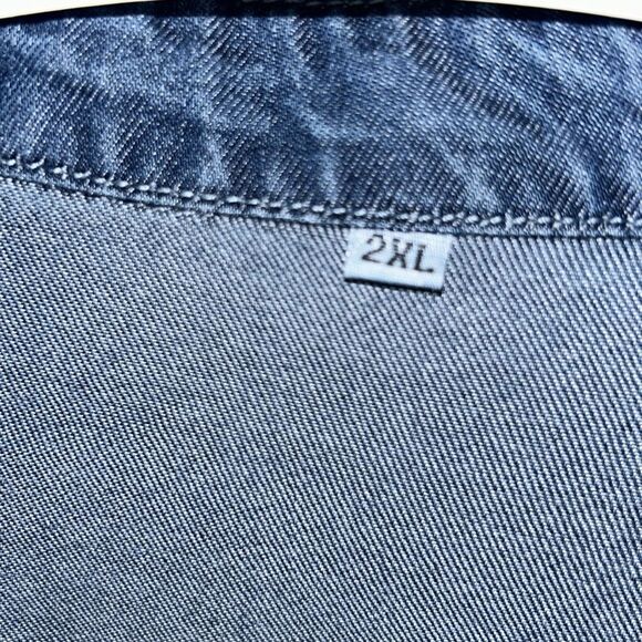 Women’s Denim Midi Button Down Blue Dress(Size 2XL) - Picture 6 of 7